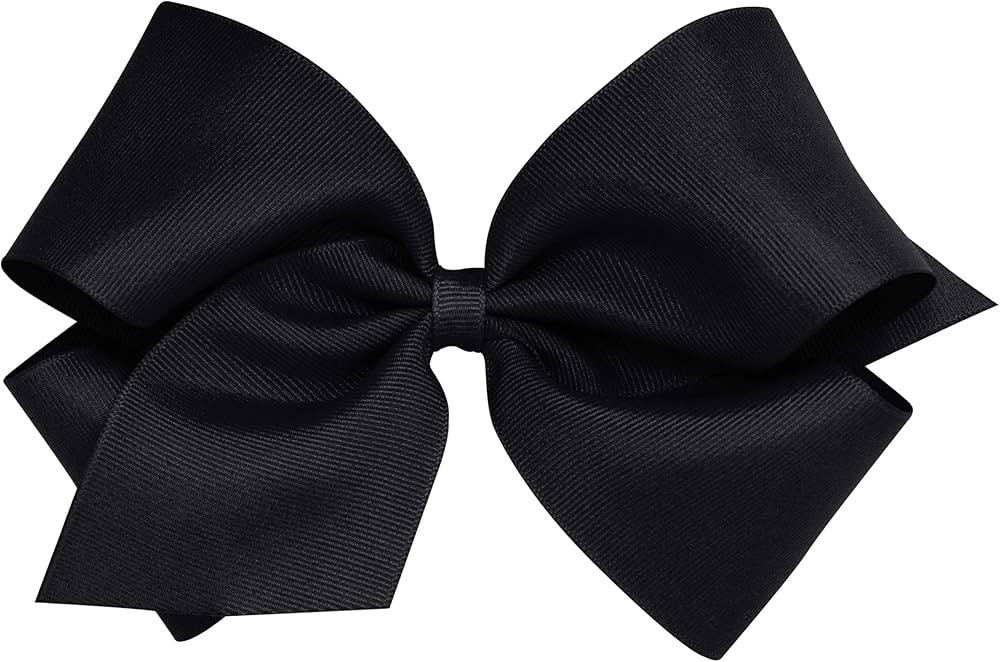 Wee Ones Baby Girls' King Grosgrain Hair Bow on a WeeStay Clip w/Plain Wrap - Black,One Size | Amazon (US)