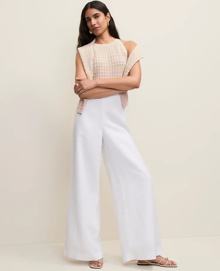 The Petite Statement Palazzo Pant in Linen Blend | Ann Taylor