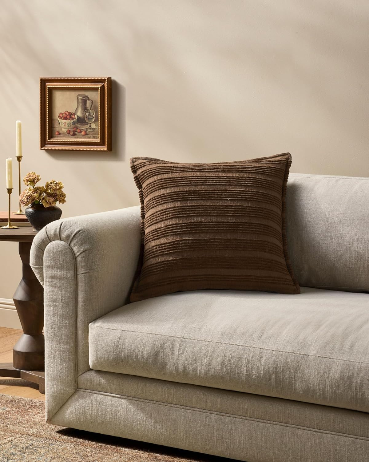Loloi Amber Lewis Aspyn Brown 22'' x 22'' Cover Only Pillow | Amazon (US)