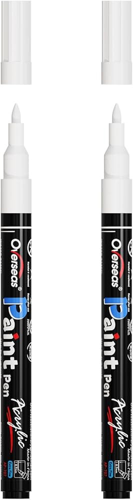 Overseas White Acrylic Paint Pens 2 Pack, 0.7mm Extra Fine Tip Permanent Markers, Water-Based, Wa... | Amazon (CA)