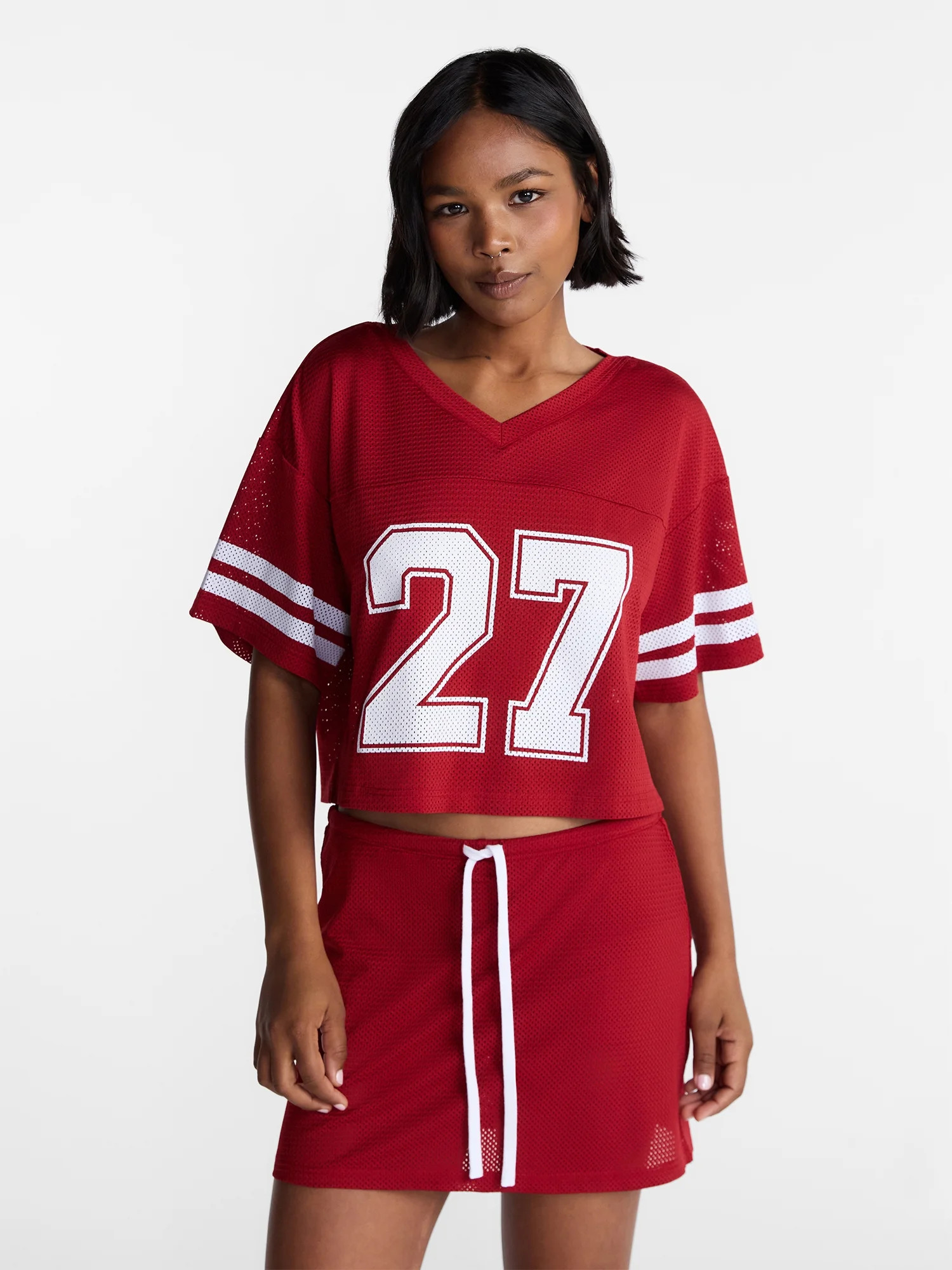 No Boundaries Jersey Top and Mini Skirt Set, 2 Piece, Women’s XXS-XXL | Walmart (US)