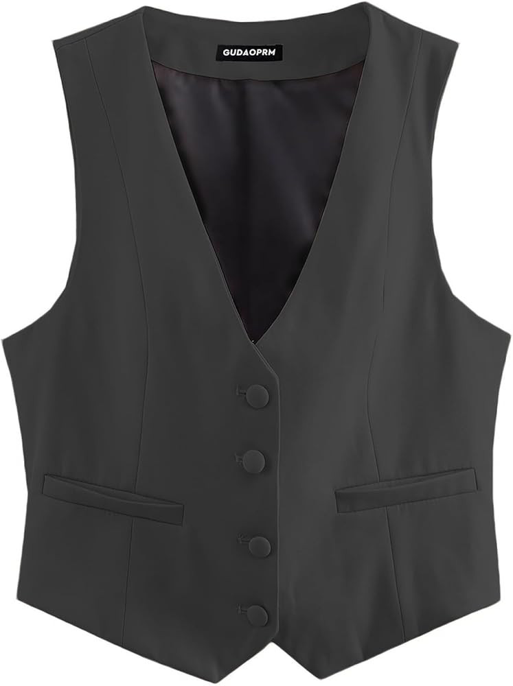 Formal Suit Vest for Women Business Casual Button Up Dressy Waistcoat Vest Tops 2024 | Amazon (CA)