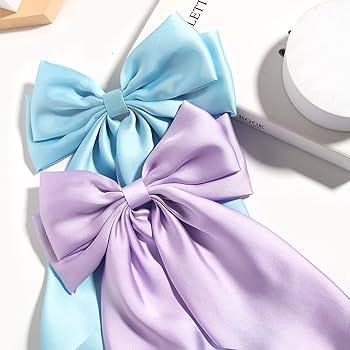 Silky Hair Barrettes for Women Bows Hair Slides Metal Clips French Barrette with Long Tail Satin ... | Amazon (US)