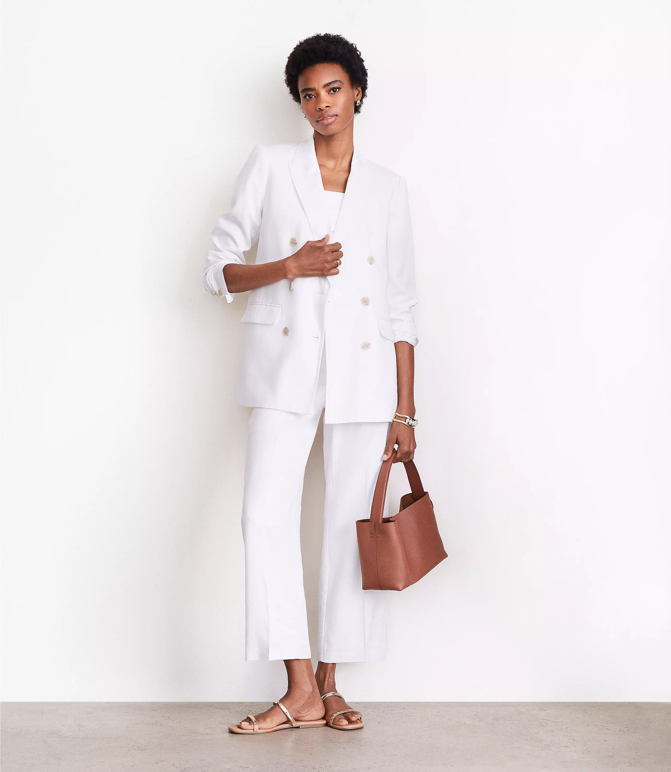 LOFT Versa Pure Spun Double Breasted Blazer | LOFT