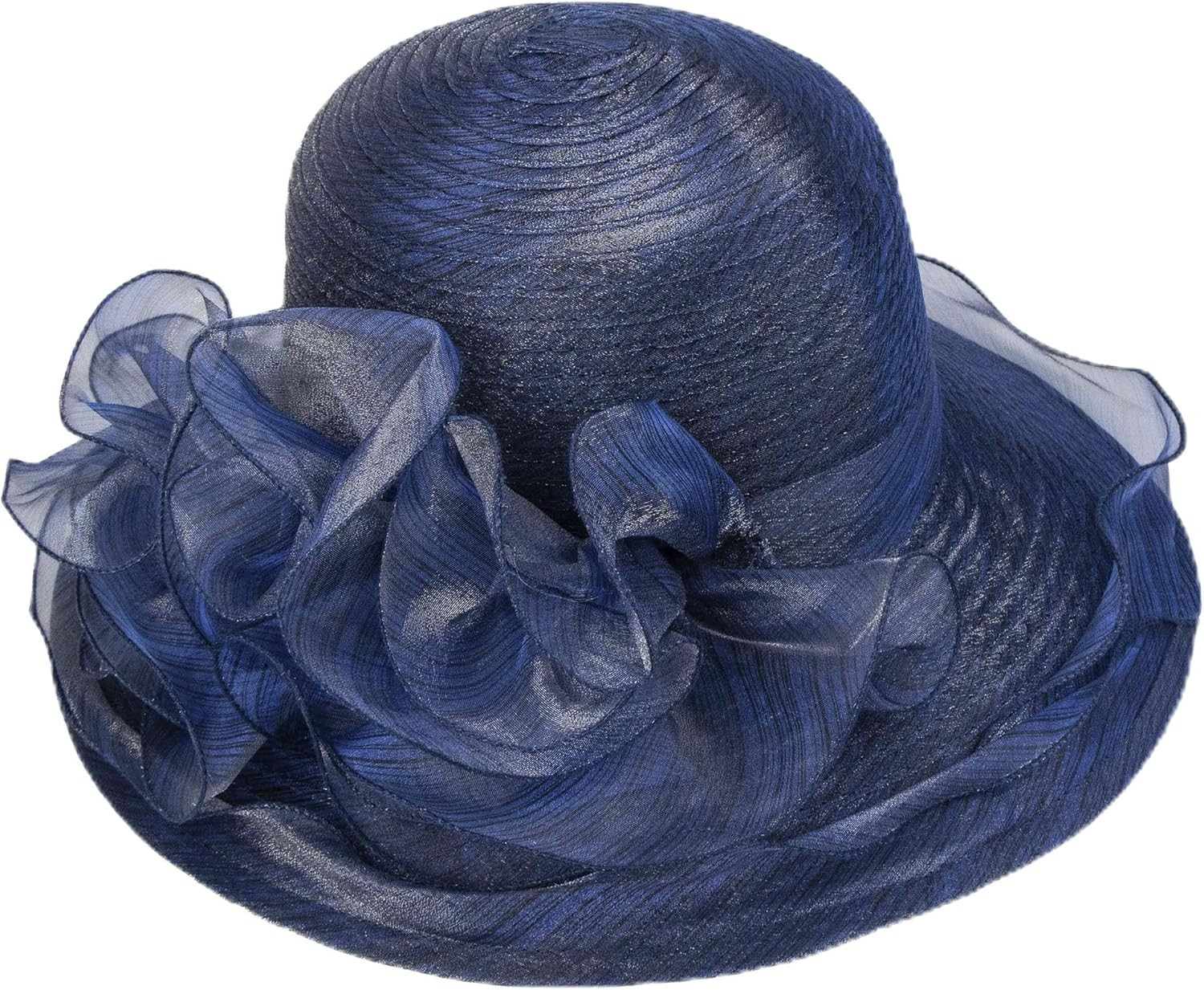 Women Organza Derby Sun Hat,Kentucky Fascinator Cocktail Tea Party Hat Flower Church Wedding Bridal Straw Caps | Amazon (US)