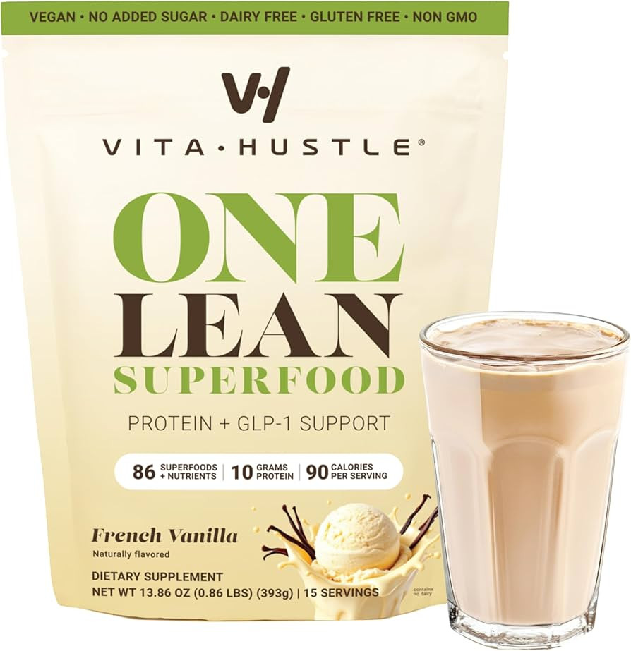 VitaHustle ONE Superfood Lean Protein Powder, All-in-One Nutrition Shake, 10g Plant Protein, Mult... | Amazon (US)