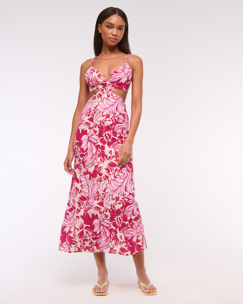 Women's The A&F Julia Slip Cutout Maxi Dress | Women's Clearance | Abercrombie.com | Abercrombie & Fitch (US)