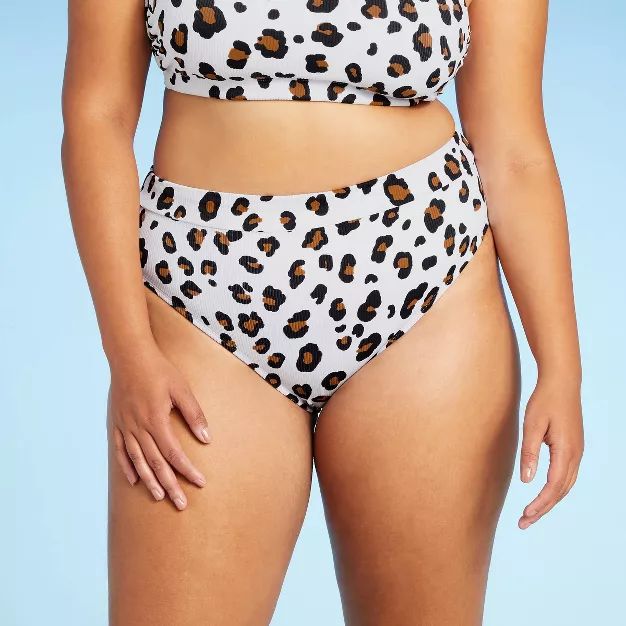 Juniors' Ribbed Cheeky High Leg High Waist Bikini Bottom - Xhilaration™ Multi Animal Print | Target