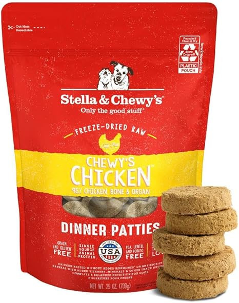 Stella & Chewy's Freeze-Dried Raw Dinner Patties - Chicken Recipe - High Protein Grain-Free Puppy... | Amazon (US)