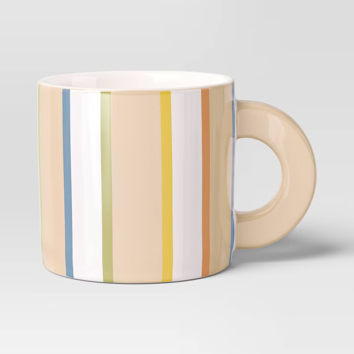 16oz Stoneware Striped Mug Orange - Room Essentials™ | Target