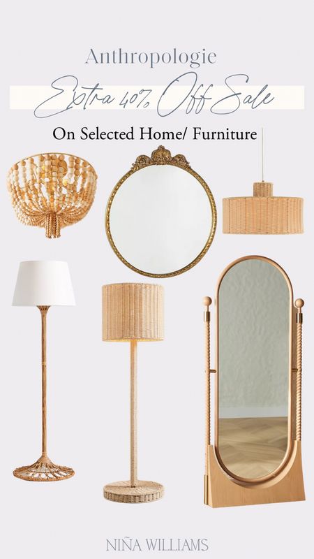 Anthro Extra 40% Off Sale on selected Home/ Furniture! Summer decor - rattan light fixtures - vintage mirror 

#LTKSaleAlert #LTKHome