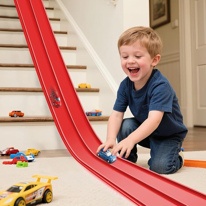 Flexible Race Track for Kids 15ft Race Car Track Compatible with Diecast 1/64 Scale Cars, Flexibl... | Amazon (US)