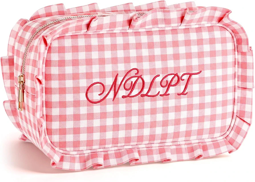 Tallew Needlepoint Project Bag NDLPT Sewing Craft Storage Embroidered Ruffle Storage Bag Gingham ... | Amazon (US)