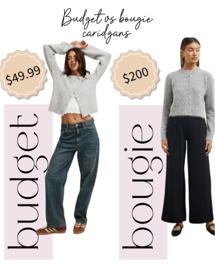 Budget vs Bougie cardigan 

#LTKaustralia #LTKautumn #LTKstyletip