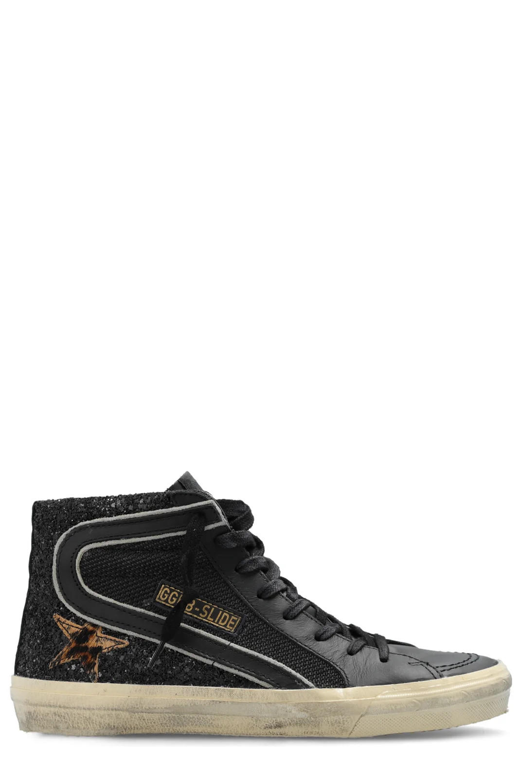Golden Goose Deluxe Brand Slide High-Top Glittered Sneakers | Cettire Global