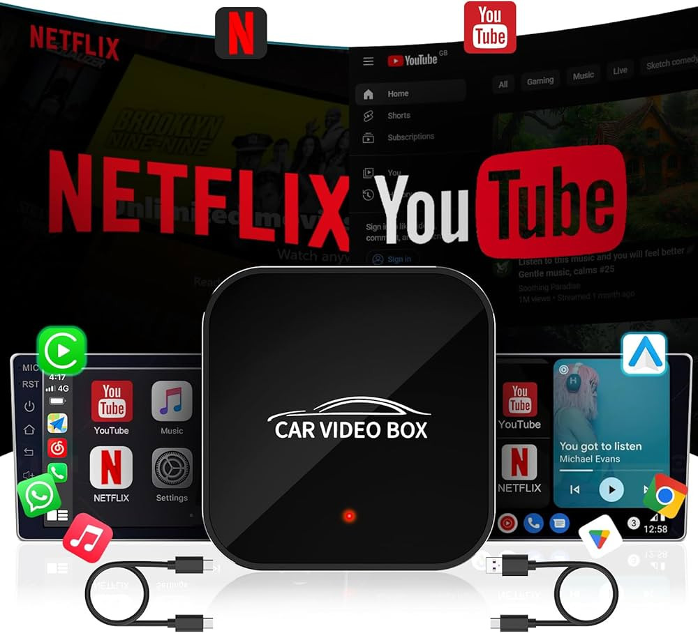 Wireless Carplay Adapter with Netflix YouTube,2024 Newest Carplay Wireless Adapter & Android Auto... | Amazon (US)