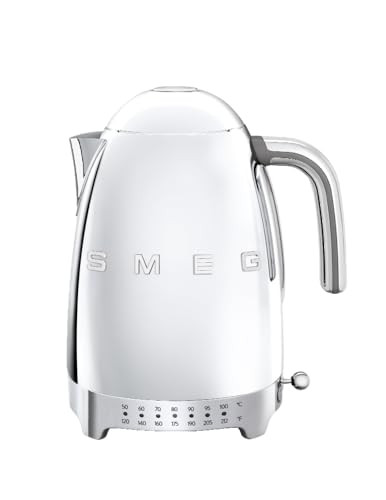 Smeg 50's Retro 7 Cup Stainless Steel Variable Temperature Electric Kettle with 7 Temperature Settings, Led Display, Swivel Base and Keep Warm Function Stainless Steel, KLF04SSUS | Amazon (US)