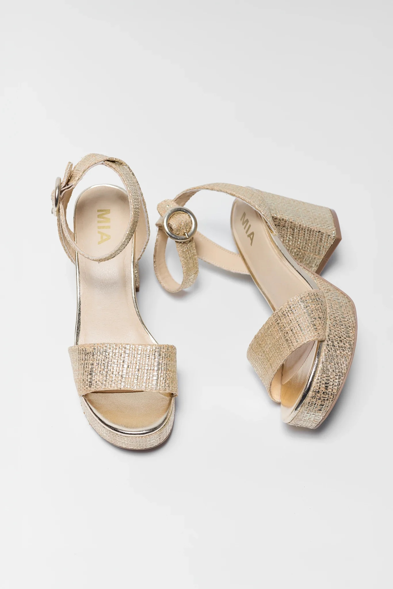 Renee Gold Platform Heels | Avara