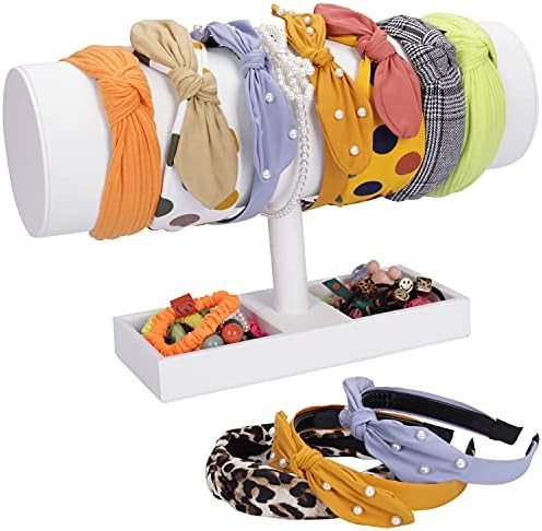 White Leather Headband Holder Organizer Storage Headband Stand Display Baby Headband Organizer for G | Amazon (US)