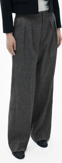 MANGO Flecked Pleated Trousers | Nordstrom | Nordstrom