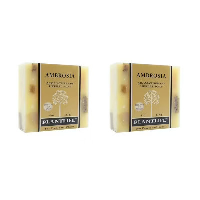Ambrosia Bar Soap 2-Pack | Sweet & Refreshing Herbal Cleanser | Natural Face & Body Care | Plantlife | Target