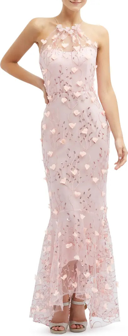 Sequin Embroidered High-Low Gown | Nordstrom