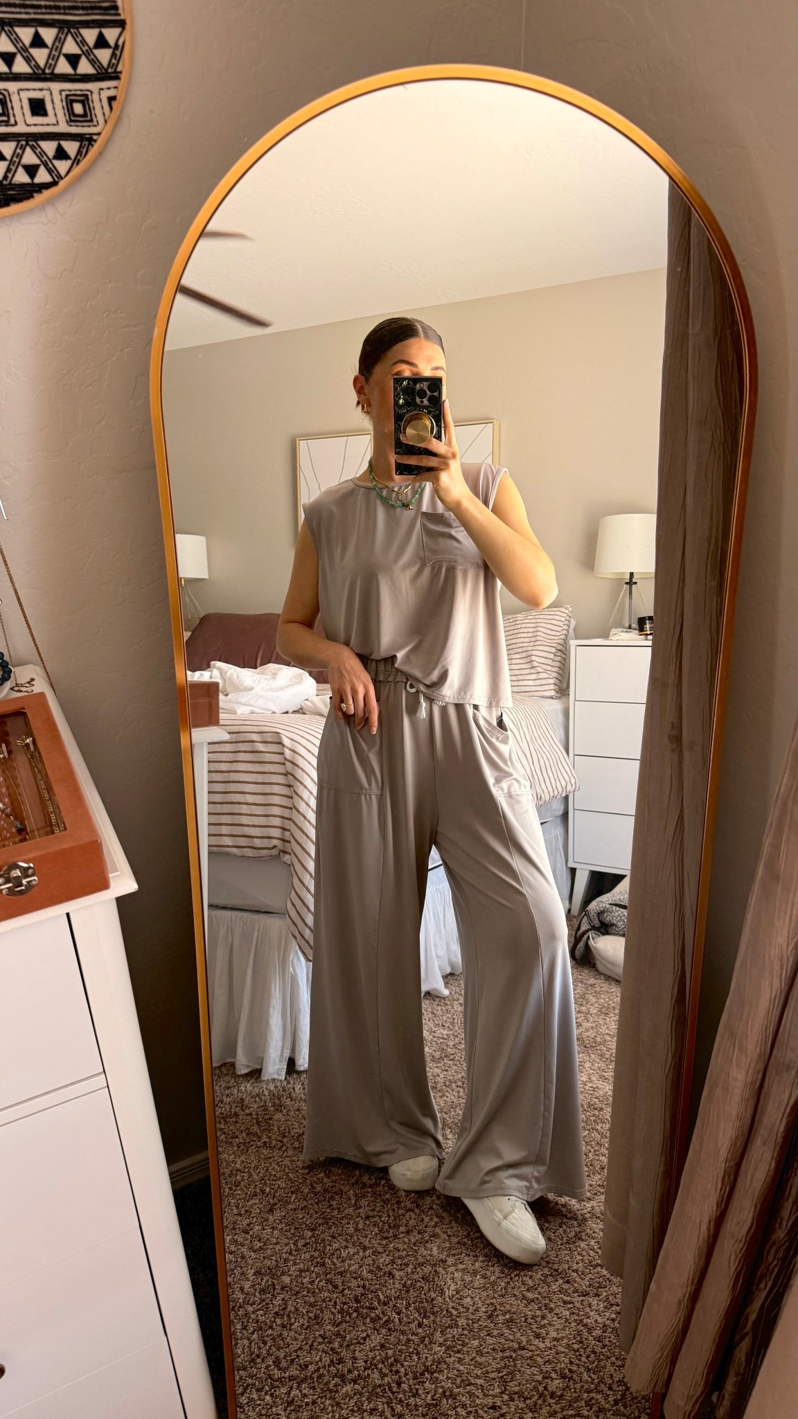 The perfect matching set for summer! It’s giving free poeoole but for a fraction of the price 👌🏻 light weight and breathable, drawstring pants with pockets. Definitely size up for the waist because it fits like a small but I ordered a medium- but everything else fits like a medium. 

#LTKmomlife #LTKootd #LTKPetite