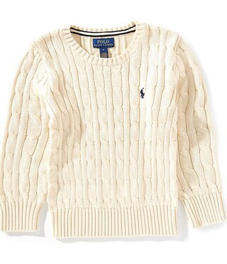 Little Boys Long-Sleeve Cable-Knit Sweater | Dillard's
