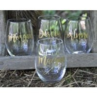 Custom Wine Glass, Custom Wine Glasses. Personalized Stemless Wine Glass, Bridesmaid Gifts, Bachelorette Party, Wedding Wine Glasses | Etsy (US)