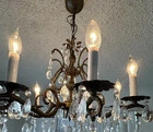 Antique / Vintage Brass PINEAPPLE Cut Crystal Chandelier | eBay | eBay US