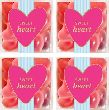 Sweet Heart Set of 4 Strawberry Heart Candy Cubes | Nordstrom
