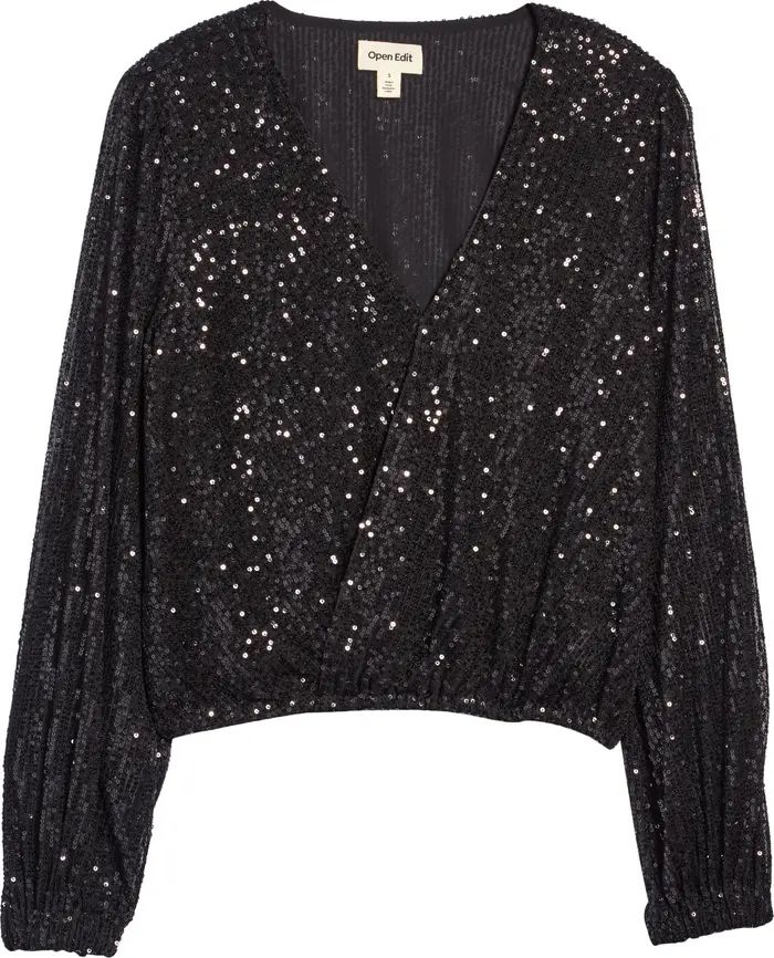 Open Edit Sequin Wrap Top | Nordstrom | Nordstrom