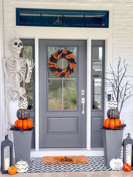☠️Spooky boo to you!! This 7ft skeleton is as good as I had hoped he would be! All his joints move and can lock into place so you can position him in countless ways! His eyes do light up for a little extra spooky but there’s a flip switch so you can turn them on or off. The perfect addition to my front door!!🎃

#halloween #halloweendecor #skeleton #tallskeleton 

#LTKSeasonal #LTKhome #LTKHalloween