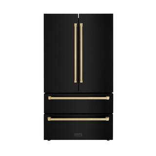Autograph Edition 36 in. 4-Door French Door Refrigerator with Internal Ice Maker in Black Stainle... | The Home Depot