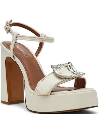 Steve Madden Liandra Satin Rhinestone Buckle Ornament Platform Dress Sandals | Dillard's | Dillard's
