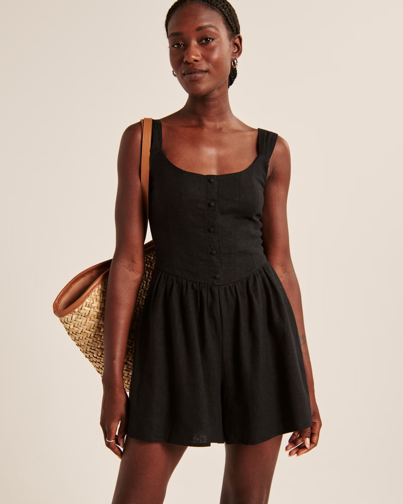 Women's Flirty Corset Romper | Women's New Arrivals | Abercrombie.com | Abercrombie & Fitch (US)