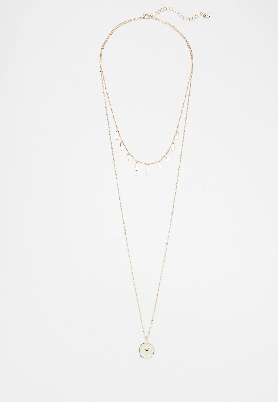 Gold Heart Double Row Drape Necklace | Maurices