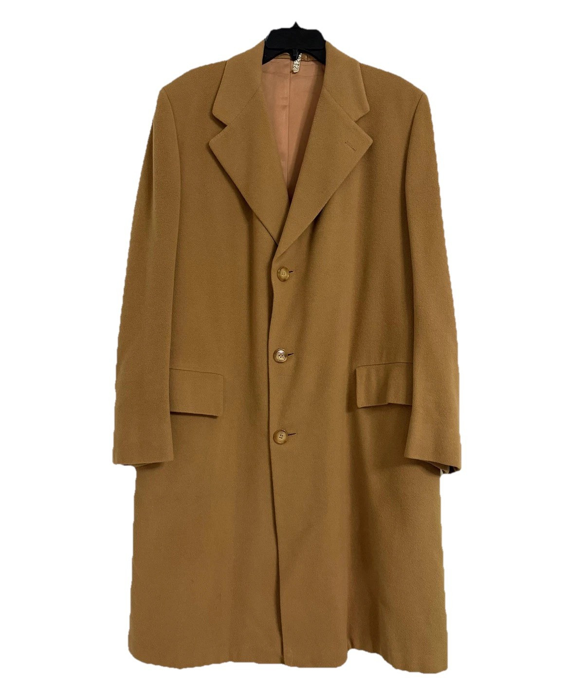 VTG Frank Brothers Long Coat Men 44L Camel Brown Wool Long Overcoat 80s USA | eBay US
