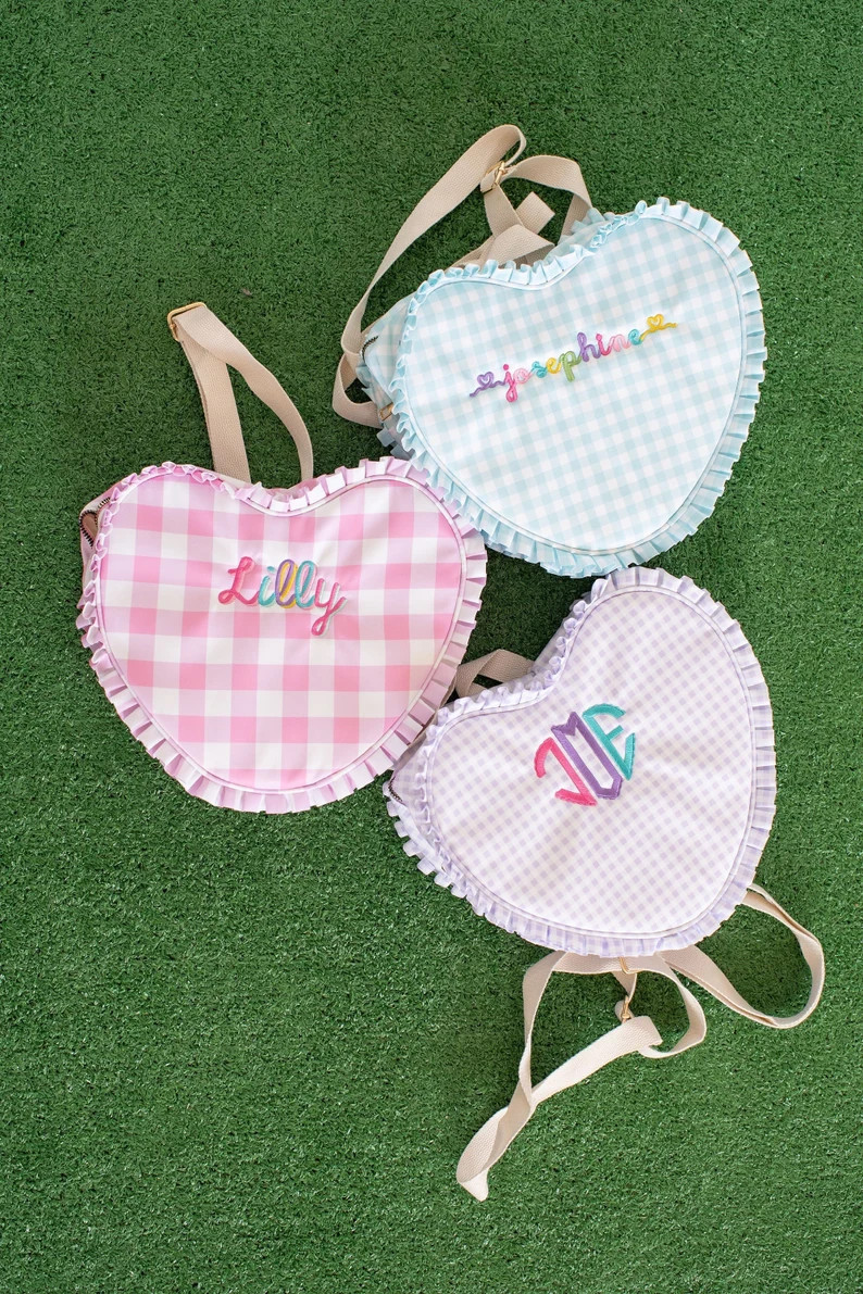 Personalized Heart Backpacks, Girls Embroidered Backpack, Valentine's Day Gift for Girls, Easter ... | Etsy (US)