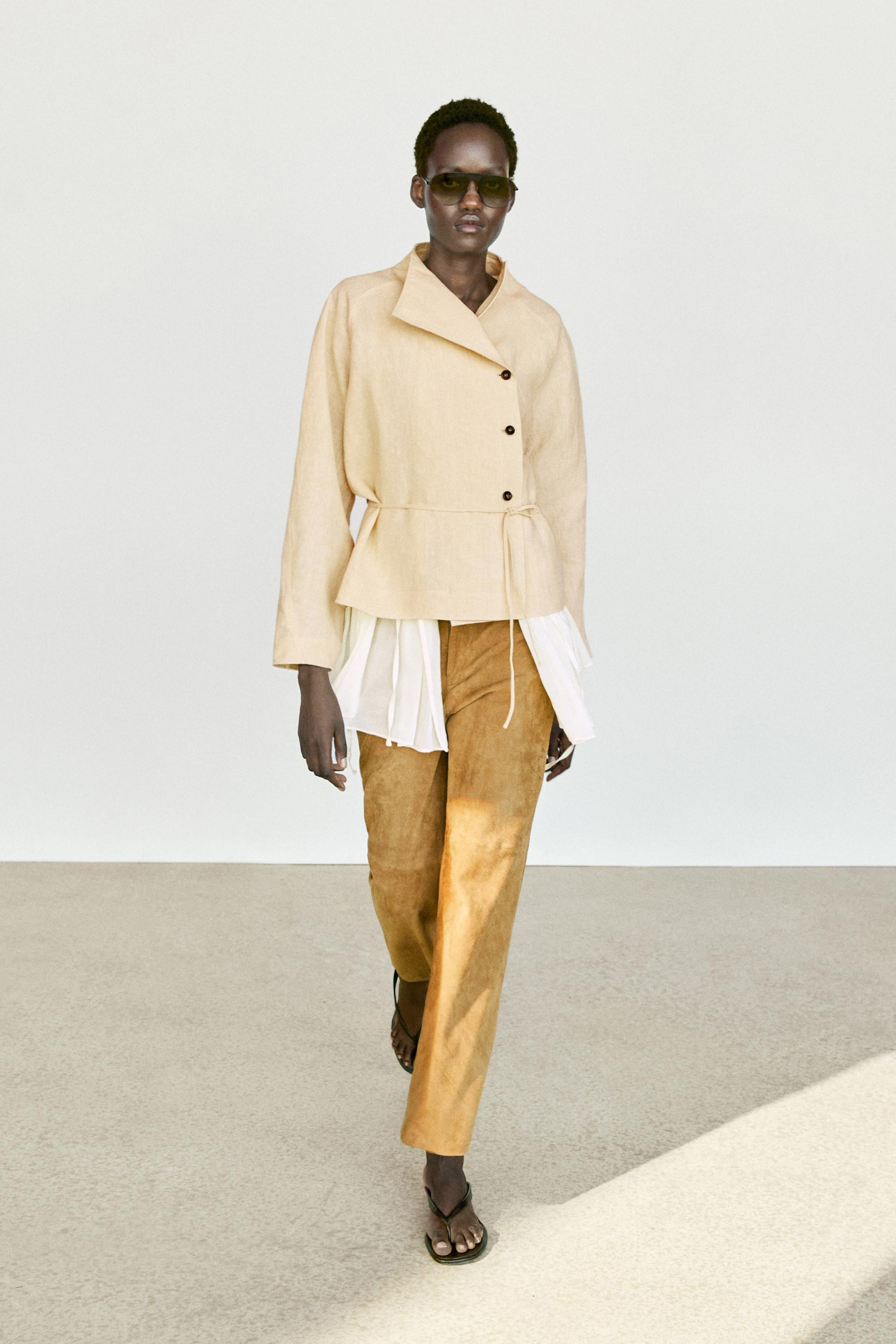 100% linen kimono with buttons and tie | Massimo Dutti UK