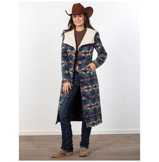 Powder River Indigo Aztec Long Coat | Rod's Western Palace/ Country Grace