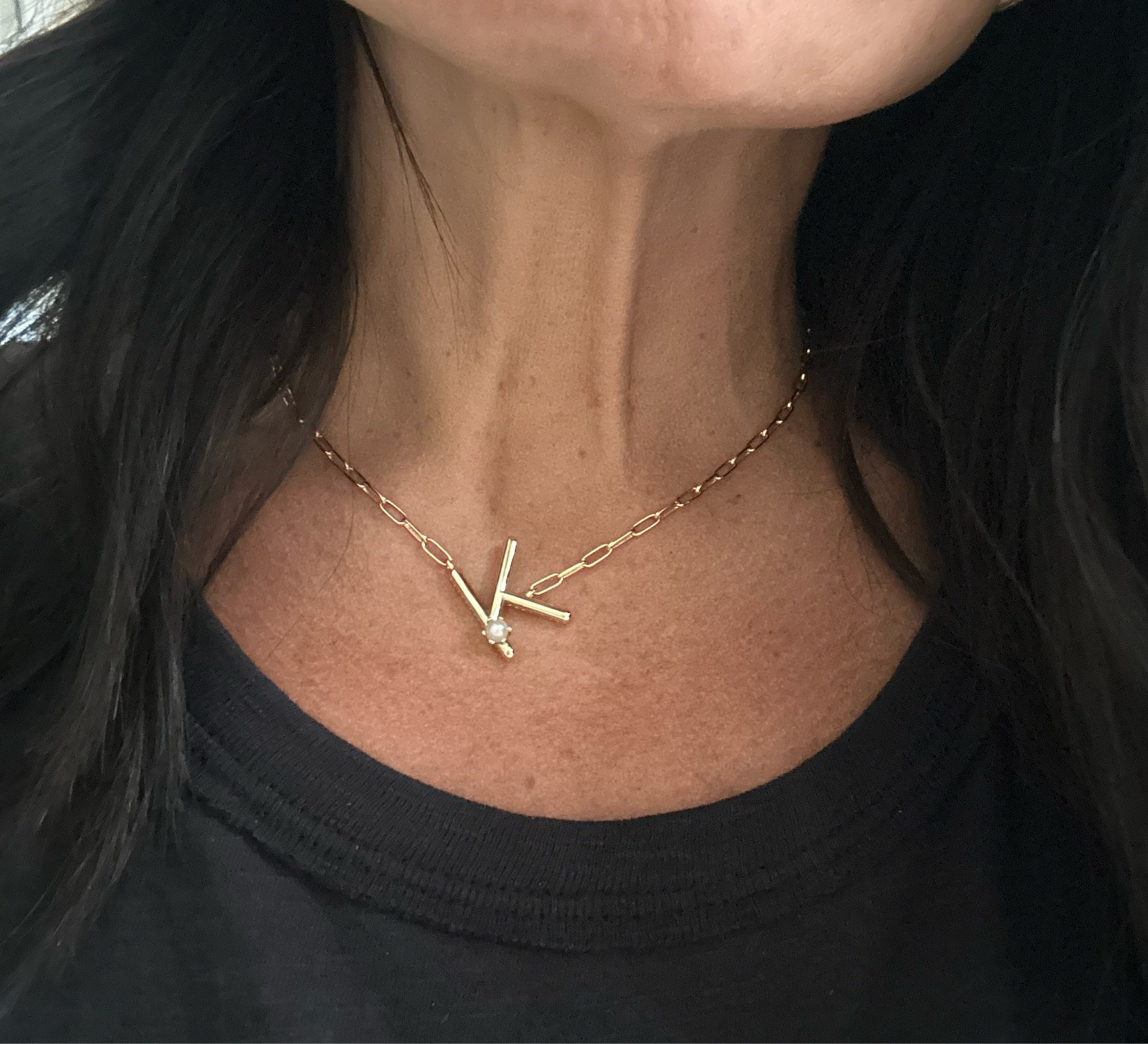 Kendra Scott initial necklace 
Women’s necklace 
Gold initial necklace 
Initial choker necklace 