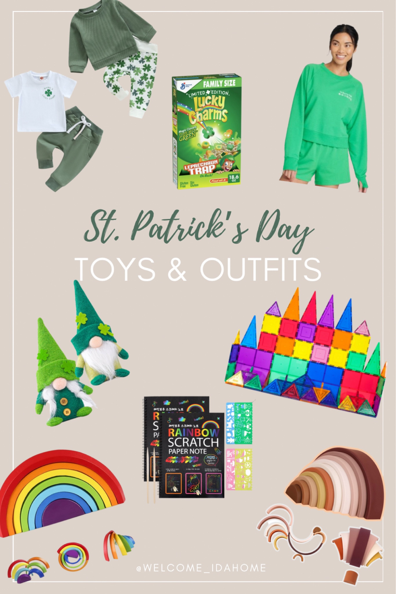 St. Patrick’s Day toys, outfits, gifts. Rainbow stacking toys, scratch paper, magna tiles and more

#LTKSeasonal #LTKfamily #LTKkids