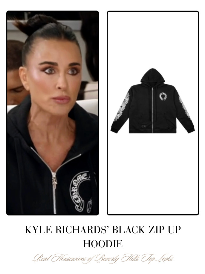  Kyle Richards' Black Zip Up Hooded Sweatshirt  

 