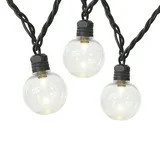 Mainstays 20-Count Indoor Outdoor Warm White LED G40 Globe Lights, with Black Wire | Walmart (US)