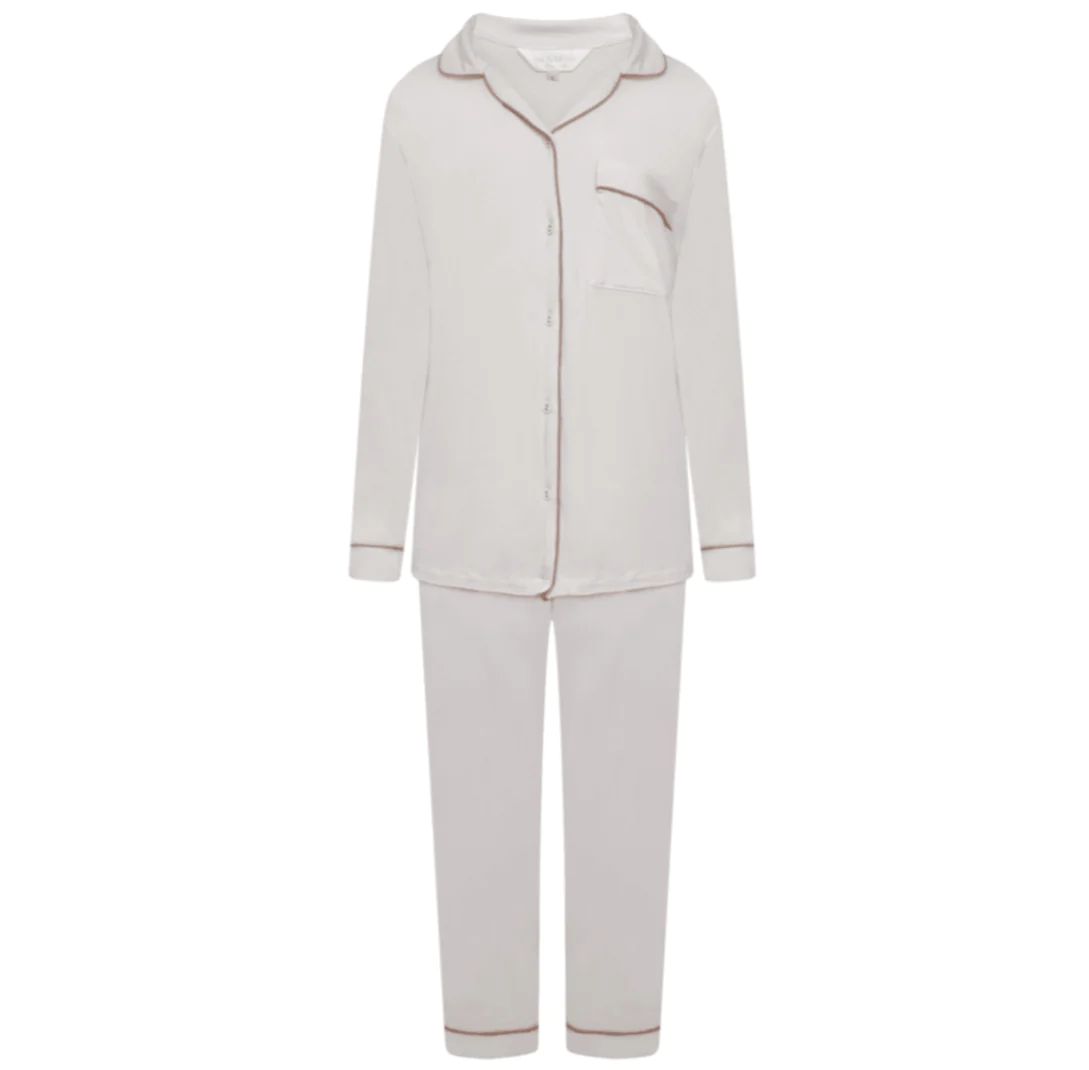 Rayon Stretch Pyjama Trouser Set - Dove | The NAP Co
