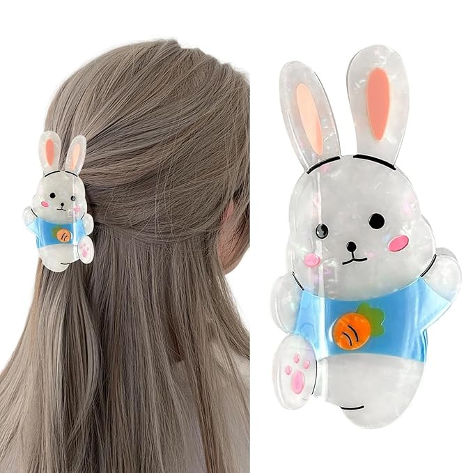Easter Bunny Hair Claw Clips for Women Girls Cute Rabbit Hair Clips for Thick White Jumping Bunny... | Amazon (US)
