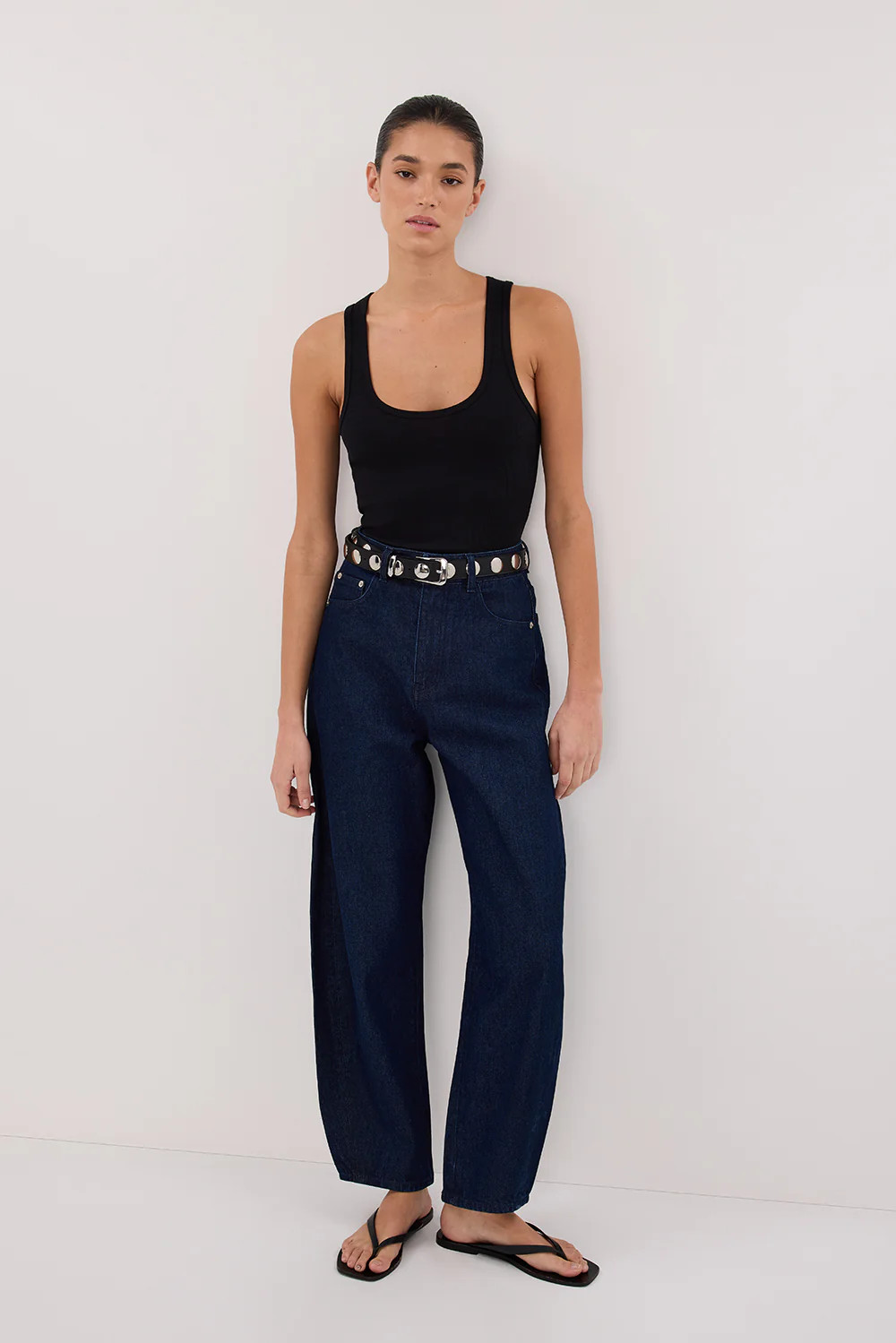 CALEB INDIGO BARREL LEG JEAN | DISSH