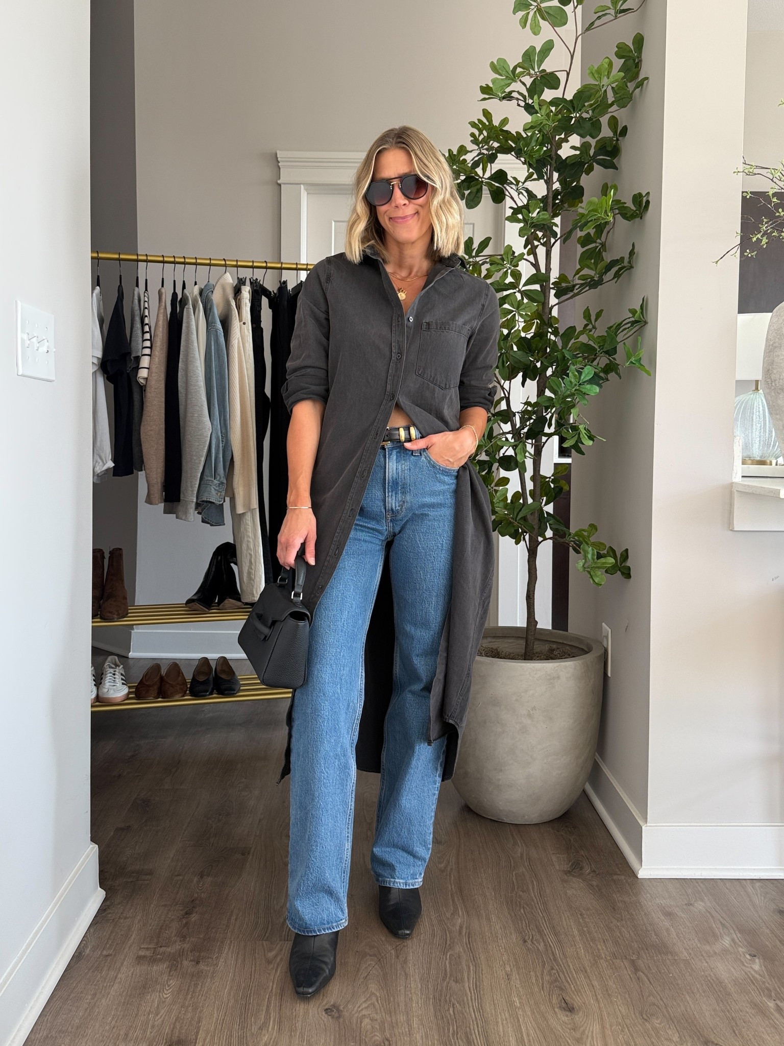 Wearing XS shirt dress, 25/regular jeans, small belt

#LTKFindsUnder100 #LTKStyleTip #LTKOver40