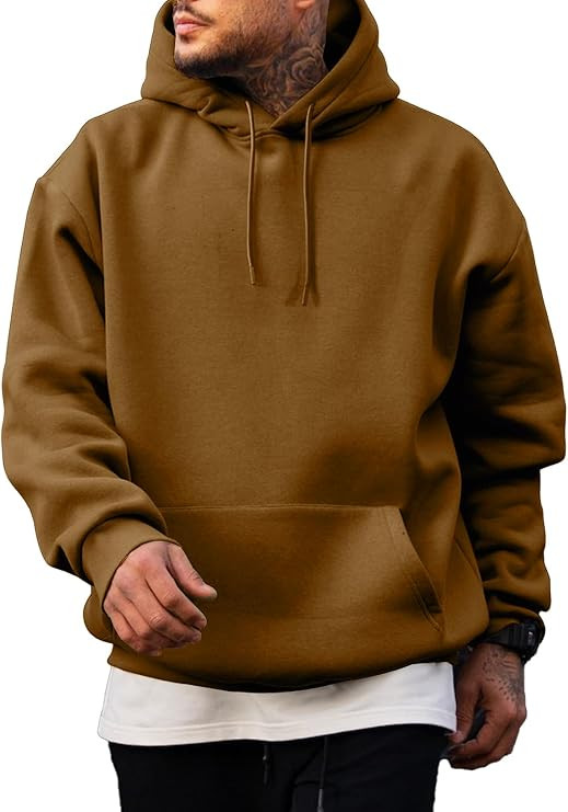 JMIERR Mens Casual Cotton Hooded Collar Drawstring Hoodies Pullover Sweatshirts Casual Long Sleev... | Amazon (US)